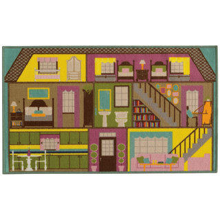 Doll House Youth Loop-pile Green/ PurpleRug (2'2 x 3'9)