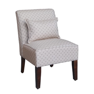 HomePop Chocolate/ Cream Greek Key Pattern Slipper Accent Chair