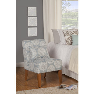 HomePop Slipper Porcelain Blue and Cream Medallion Accent Chair