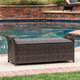 Wing Outdoor Wicker Storage Bench by Christopher Knight Home - Thumbnail 1