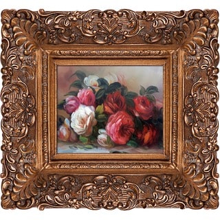 Pierre-Auguste Renoir 'Discarded Roses' Hand-painted Framed Canvas Art