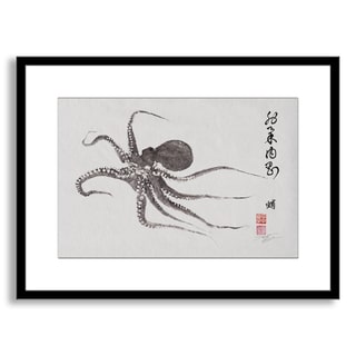 Gallery Direct Dwight Hwang's 'Flying Octopus Calligraphy' Framed Paper Art
