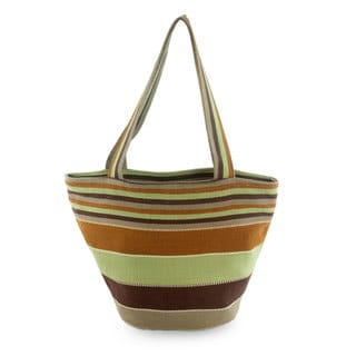 Handcrafted Cotton 'Mountain Forest' Tote Handbag (Guatemala)