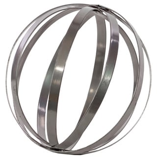 Metallic Grey Metal Orb Dyson Sphere Design Decor Small