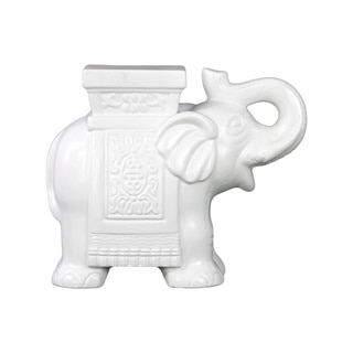 Cornice LG Matte White Ceramic Trumpeting Elephant