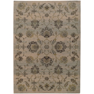 Heritage Floral Traditional Ivory/ Blue Rug (1'10 x 3'3)