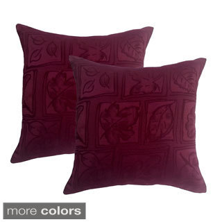 Pandora Jaquard Leaves 16-inch Throw Pillow (Set of 2)