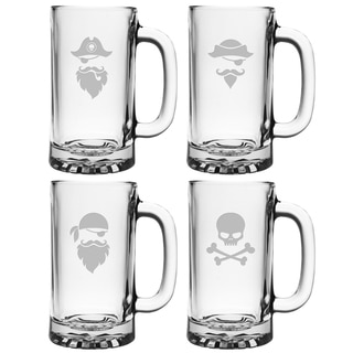 Pirate Faces Pub Beer Mugs (Set of 4)