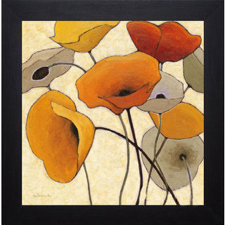 Shirley Novak 'Pumpkin Poppies III' Framed Artwork