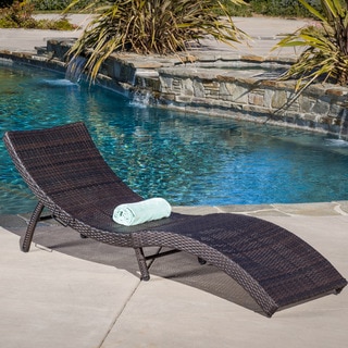 Acapulco Outdoor Wicker Folding Chaise Lounge by Christopher Knight Home