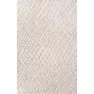 Hand Tufted Oriental Pattern Grey/ White Wool/Art Silk Rug (5' x 8')