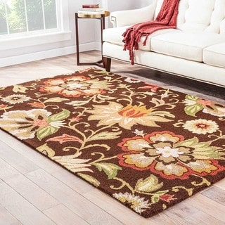 Hand Tufted Floral Pattern Brown/ Multi Wool Area Rug (3'6 x 5'6)