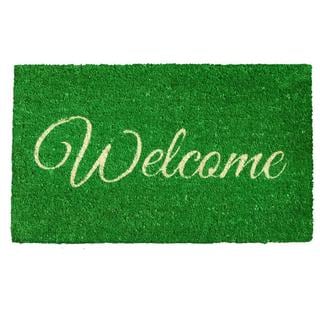 Green Welcome Doormat (1'5 x 2'5)