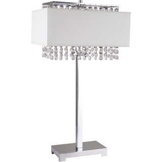 White Square Crystal Table Lamp