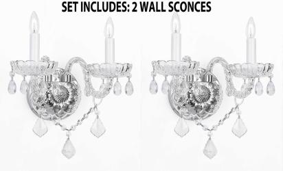 *Set Of 2* Murano Venetian Style Crystal Wall SconceS Lighting