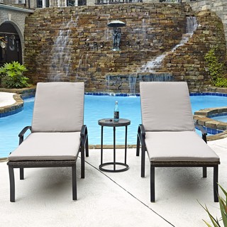 Home Styles Laguna Two Chaise Lounge Chairs and Accent Table