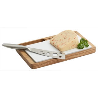 Woodard & Charles WTO455 Ceramic Tile and Knife Cheese Tray Set
