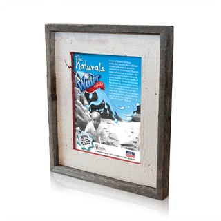Natural Crackled Poinsettia Red Recycled/ Reclaimed Wood 8-inch x 10-inch Picture Frame
