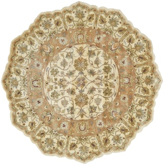 Grand Bazaar Tufted 100-percent Wool Pile Ziba Rug in Ivory/Peach 6' X 6' Round