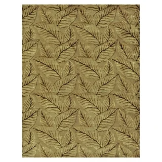 Grand Bazaar Hand-knotted Wool & Art Silk Leafscape Rug in Sage/Green 7'-9" x 9'-9"