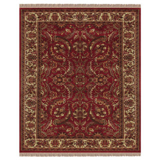Grand Bazaar Hand-knotted 100-percent Wool Pile Edmonton Rug in Red/Ivory 7'-9" x 9'-9"