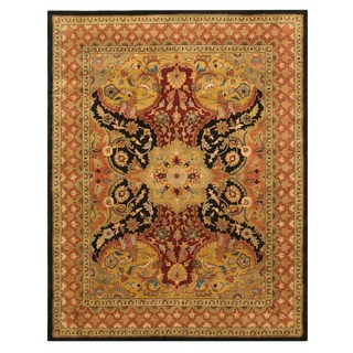 Hand-tufted Wool Black Transitional Oriental Polonaise Rug (7'9 x 9'9)