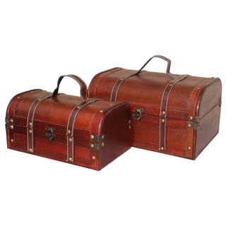 Decorative Wooden Treasure Boxes (Set of 2)