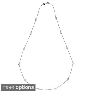 Suzy Levian 14k Gold 1 1/3ct TDW Diamonds by the Yard Station Necklace (G-H, SI1-SI2)