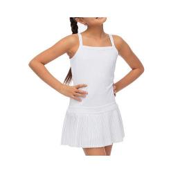 Girl's White Fila Pleated Match Dress