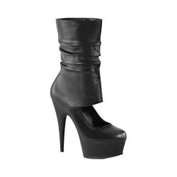 Women's Pleaser Delight 600-37 Ankle Boot Black Faux Kid Leather/Black Matte
