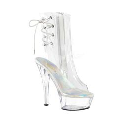 Women's Pleaser Kiss 1018C Ankle Boot Clear PVC/Clear