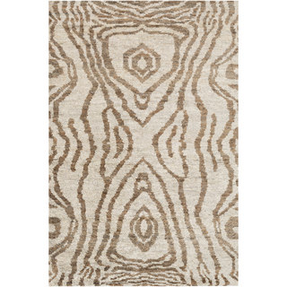 Hand-Knotted Roth Abstract Pattern Hemp Rug (2' x 3')