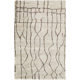 Hand-Knotted Ross Abstract Pattern Hemp Rug (3'3 x 5'3)