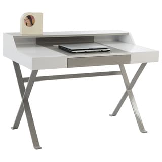 Christopher Knight Home White/ Grey Modern Computer Desk With Drawer