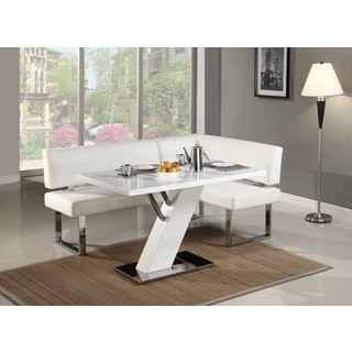 Christopher Knight Home Leah Gloss White/Chrome Dining Table
