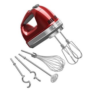 KitchenAid KHM926CA Candy Apple Red 9-speed Digital Hand Mixer with Turbo Beater II Accessorie Pack