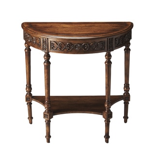 Hand-painted Dark Toffee Demilune Table