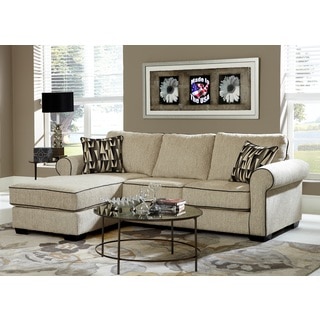 Cream Chenille Reversible Sofa Chaise Sectional
