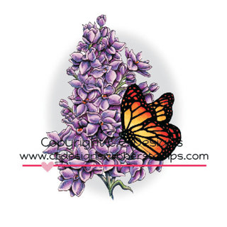 Doveart Cling Stamp 3"X4"-Lilac & Butterfly
