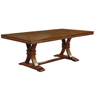 Furniture of America Ralphie Industrial Style Dark Oak Dining Table