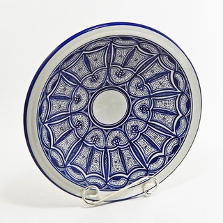 Handmade Le Souk Ceramique Qamara Design Medium Serving Bowl (Tunisia)