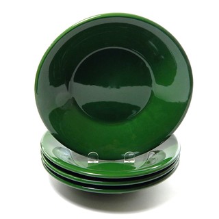 Le Souk Ceramique Set of 4 Solid Green Design Pasta/ Salad Bowls (Tunisia)