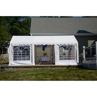 ShelterLogic 10' x 20' White 8-leg Galvanized Steel Frame Party Tent Canopy and Enclosure Kit with Windows / / Model 25890