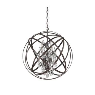 Capital Lighting Axis Collection 4-light Orb Pendant with Russet Finish and Crystals