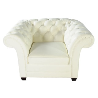Lazzaro Leather White Victoria Chair