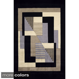 New Wave Graphic Hand-tufted Wool Area Rug (5'3 x 8')