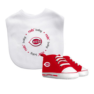 Baby Fanatic Cincinnati Reds Bib and Pre-walker Shoes Gift Set