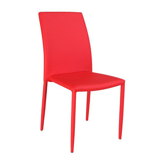 Christopher Knight Home Farrah Red Fully Upholstered Stackable Side Chair (Set of 4)