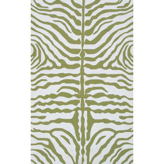Indoor/ Outdoor Green Zebra Print Area Rug (5' x 8')
