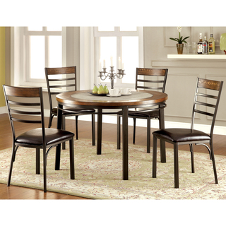 Furniture of America Mennits Industrial Style Round Dining Table